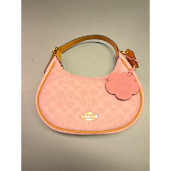 Coach Handbags - Coach‎ Emily Shoulder Bag Signature Canvas Powder Pink CDW86 Floral Charm NWT